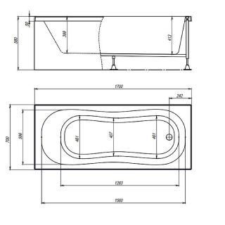 Акриловая ванна Timo Inka INKA1770 170x70 см